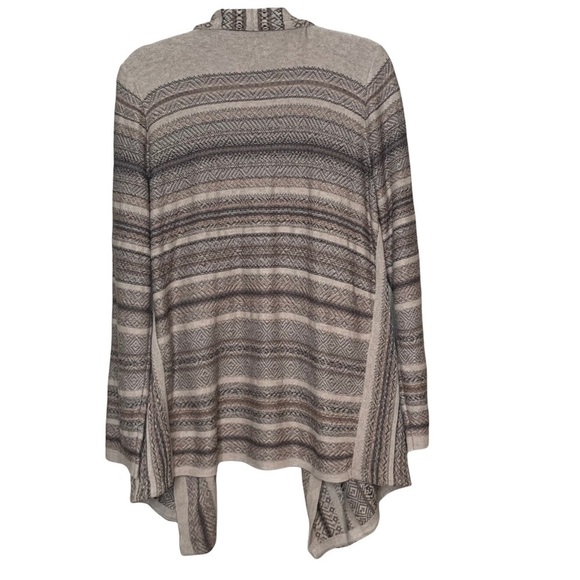J Jill Waterfall Open Cardigan Striped Neutral Browns Women’s Size L - Picture 5 of 9